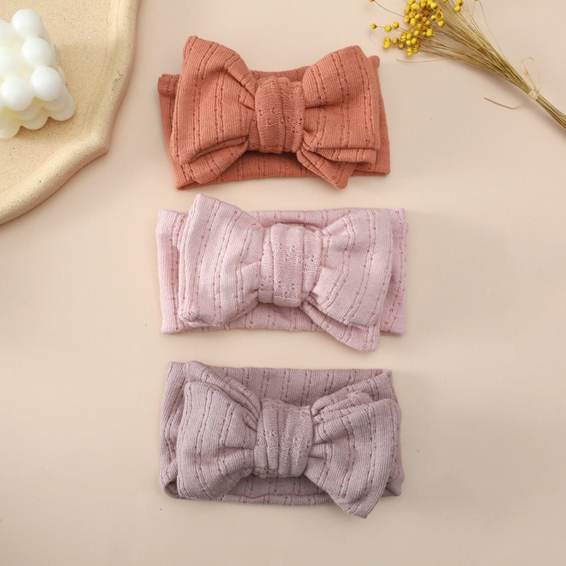 Cute Bowknot Cotton Elastic Baby Hair Band c2677ee7 3136 4069 a341 ac8114689e2b