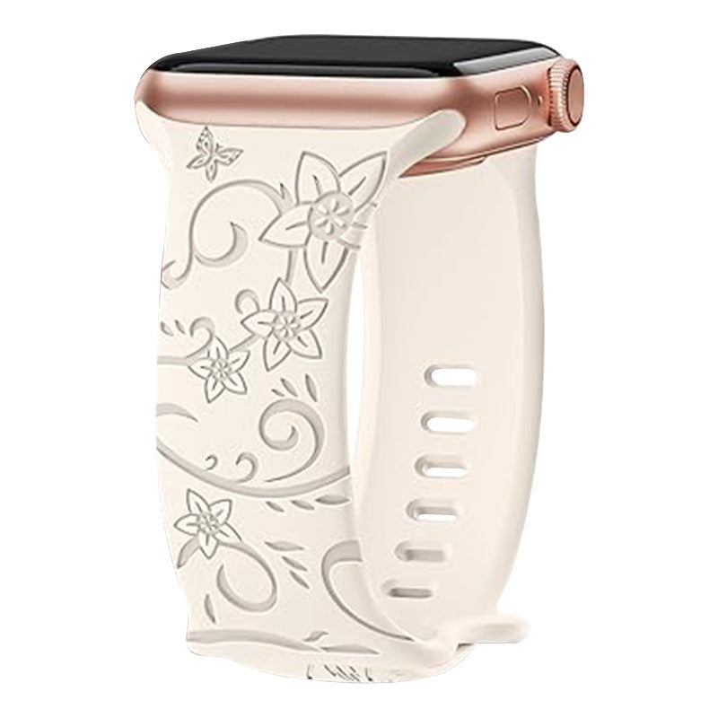 New Laser Carving Embossed Brocade Flower Butterfly Clasp Silicone Strap c269c7f8 5fc9 49f9 9cda 725108c13c38 b322e9d1 0453 4