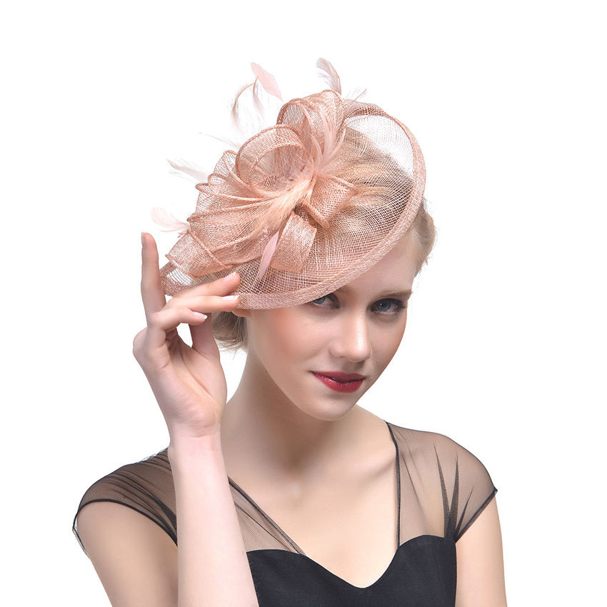 Hemp Yarn Banquet Net Top Hat Bridal Feather Hairpin c294131e 5da9 4241 99b9 37c6c34a32d5