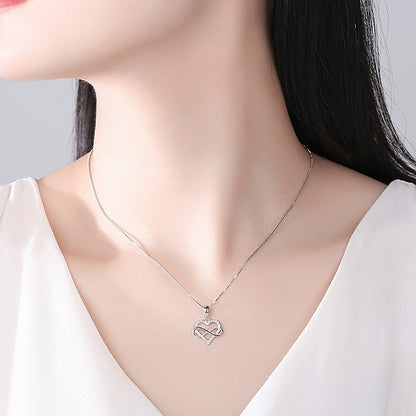 S925 Sterling Silver Pendant Heart Of Eternity Ins Collar Chain c2a40b72 d80d 4a3b 820c 70008b41e9a7