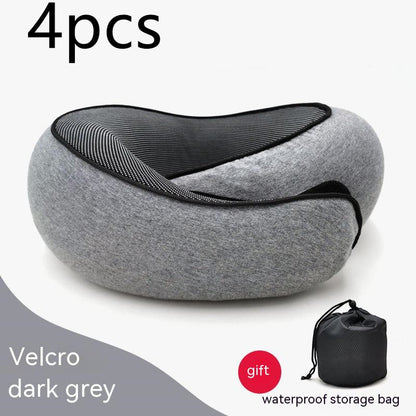 Travel Neck Pillow Non-Deformed Airplane Pillow Travel Neck Cushion Durable U-Shaped Travel Memory Cotton Nap Neck Pillow c2b