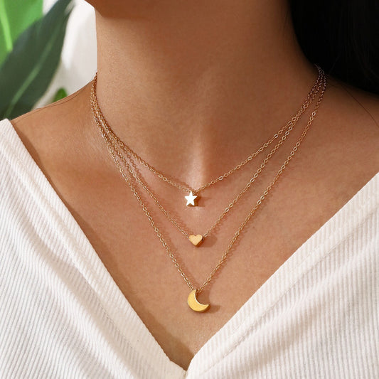 Shang Multi-layer Star Moon Love Pendant Necklace c2c6b5db 8a79 45d3 b352 5121e913d0e5