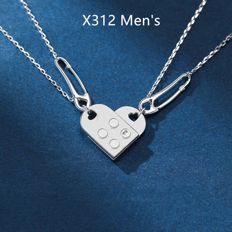 Puzzle Love Couple Trend Creative Clavicle Chain c2c79291 252f 4bf9 a912 fccd69c615b7