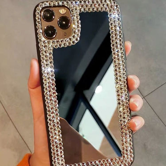 Acrylic Mirror Rhinestone Luxury Diamond Makeup Mirror Phone Case c3003bca f841 4ca1 95d1 b53092f3d87c