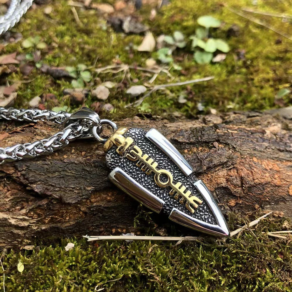 Stainless Steel Viking Arrow Pendant Triangular Rune c312f498 3dca 45ad a3bb 94dddebf9cd4