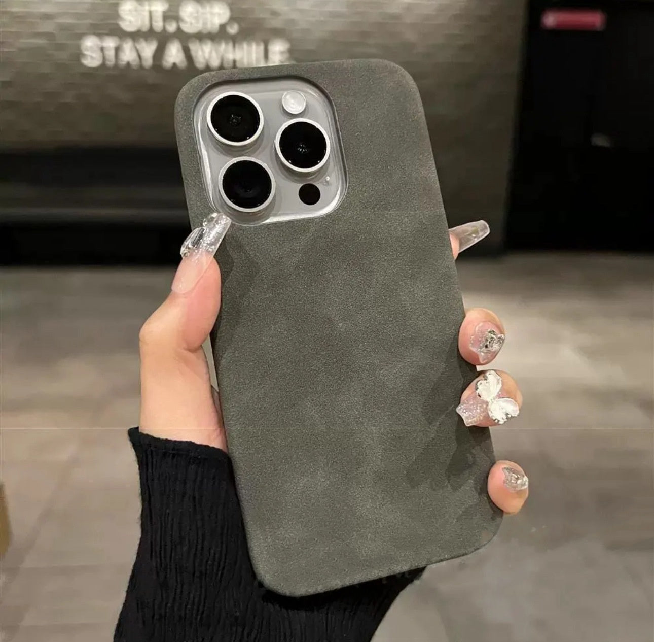 New High-grade Solid Color Suede Phone Case - 图片 10