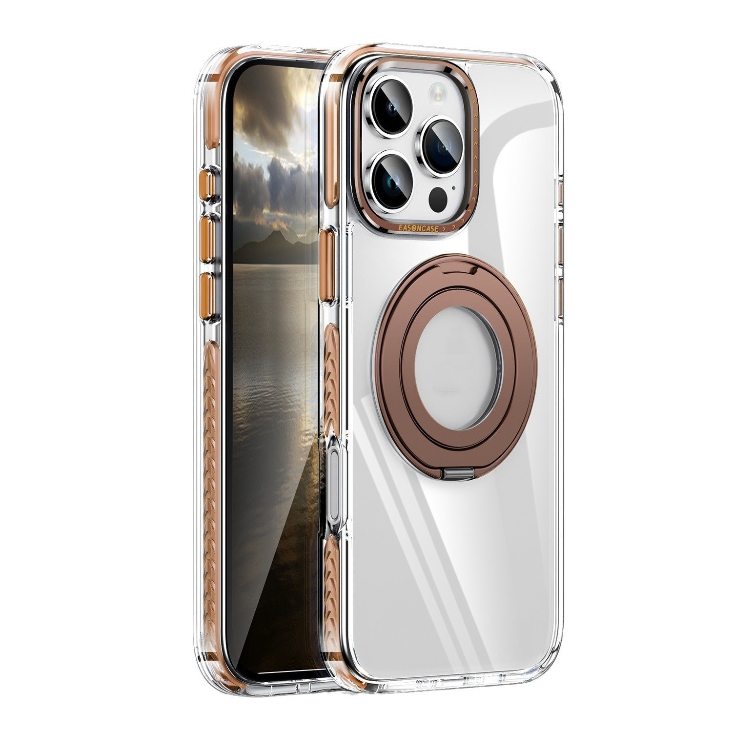 Phone Case Transparent 360 Magnetic Rotating Bracket Drop-resistant - 图片 5