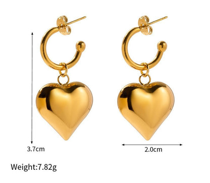 Fashion Elegance Retro French Entry Lux Heart-shaped Stainless Steel Ear Clip c343ff01 3acf 48d9 8774 814883575b84