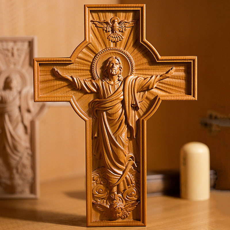 Handicrafts Ascending Wooden Cross Home Church Wood Carving c3526608 217a 425a b139 52cf56d150b0