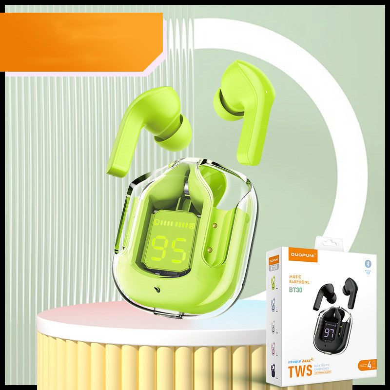 New Mini Transparent Wireless Bluetooth Headset Digital Display ENC Noise Reduction True Wireless Sports Music c355205f 7f46 