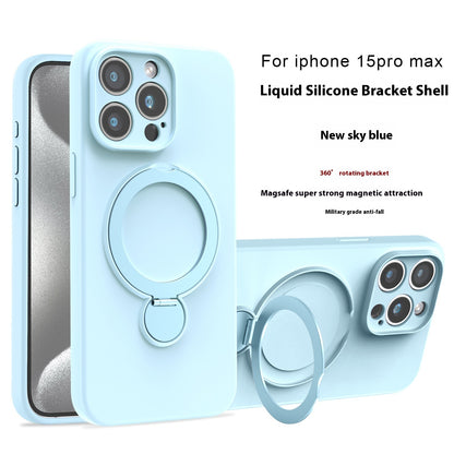 Liquid Silicone Magnetic Bracket Phone Case Applicable Anti-fall - 图片 12