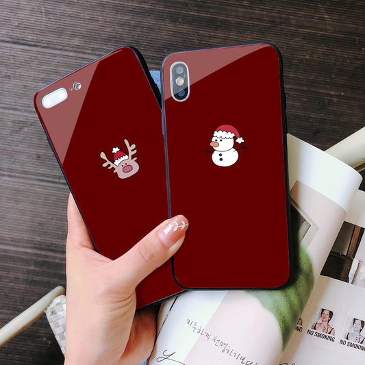 Phone Case Christmas Snowman Glass Shock-resistant Bag c388799f 9674 47eb 9928 3cbaa7b594b0