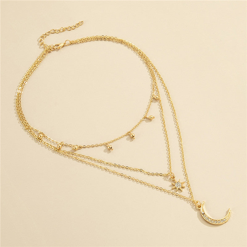 Personalized Fashion Small Round Beads And Tassel Pendant Six-pointed Star Moon c38e51b0 175c 4064 b921 add40171fc1c