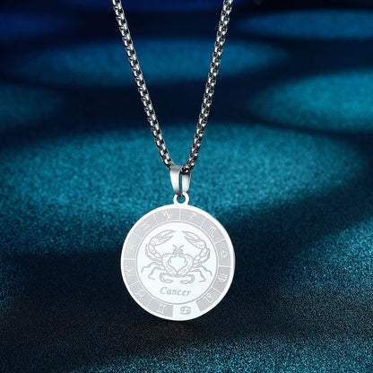 Stainless Steel Constellation Pendant Necklace Gold Medal Necklace c393e306 d3c9 4675 a791 07afacccccdc