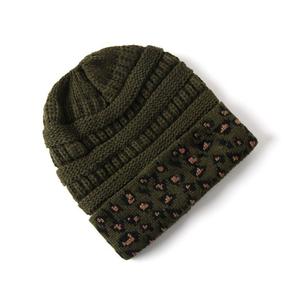 Beanie Women's Warm Leopard Print Knitted Hat Winter c3963155 0681 4984 8c77 8252c6a74915