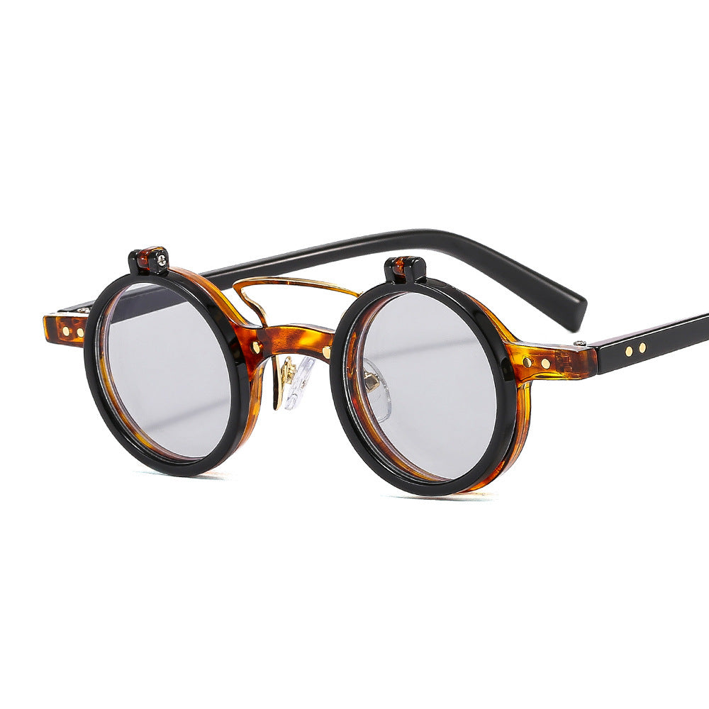 New Round Frame Punk Double-layer Flip Sunglasses c3a83e47 3c8e 4eb4 9670 26cfb294ece2