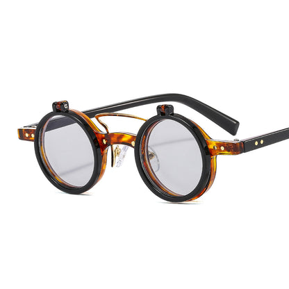New Round Frame Punk Double-layer Flip Sunglasses c3a83e47 3c8e 4eb4 9670 26cfb294ece2