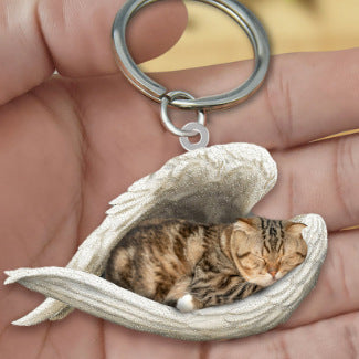 New Unique Dogs And Cats Sleeping Angel Pendant Car Key Ring c3c0b9a3 8a6b 4a98 ae26 2ad6513980cf