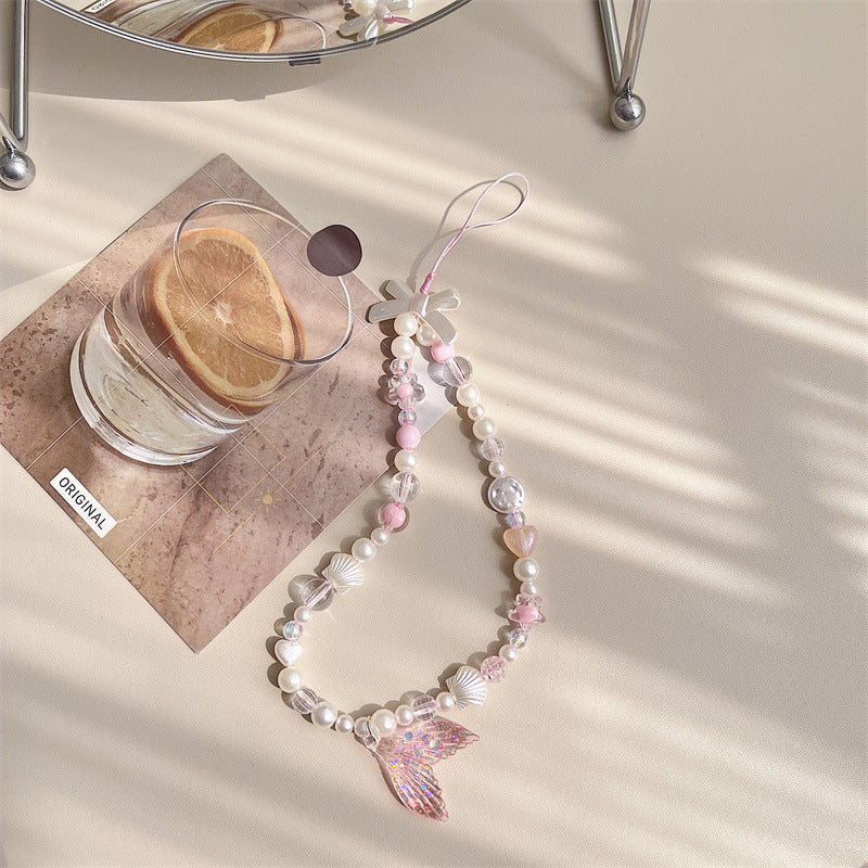 INS Wind Bow Fishtail Phone Case Bracelet Beaded Strap c3c61394 b817 4574 a641 7d1a13c6fc57