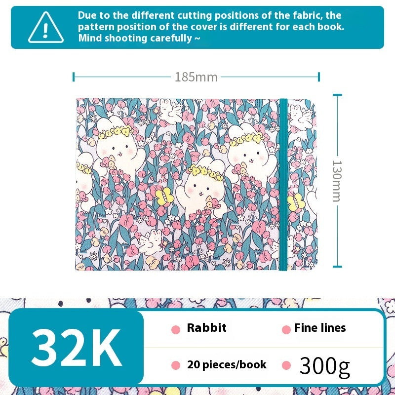 Feiluniao Watercolor Notebook Fabric Handmade Mini Portable Portable Character Sketch Hand Painted Graffiti Drawing Book - 图片 18