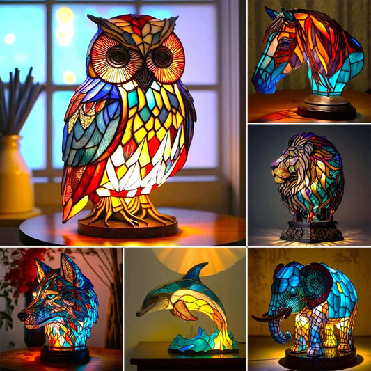 2024 3D Colored Animal Light Desk Lamp Animal Series Decorative Night Light Animal Elephant Owl Cat Vintage Table Lamp Home Decoration - HD Wireless Product #1