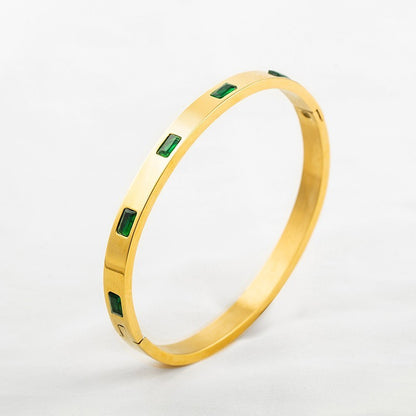 Stainless Steel Bracelet New Bracelet Wrist Ring Inlaid Stone Non-fading c406af8b 4c9d 41ce b53e aef299ed8cf6