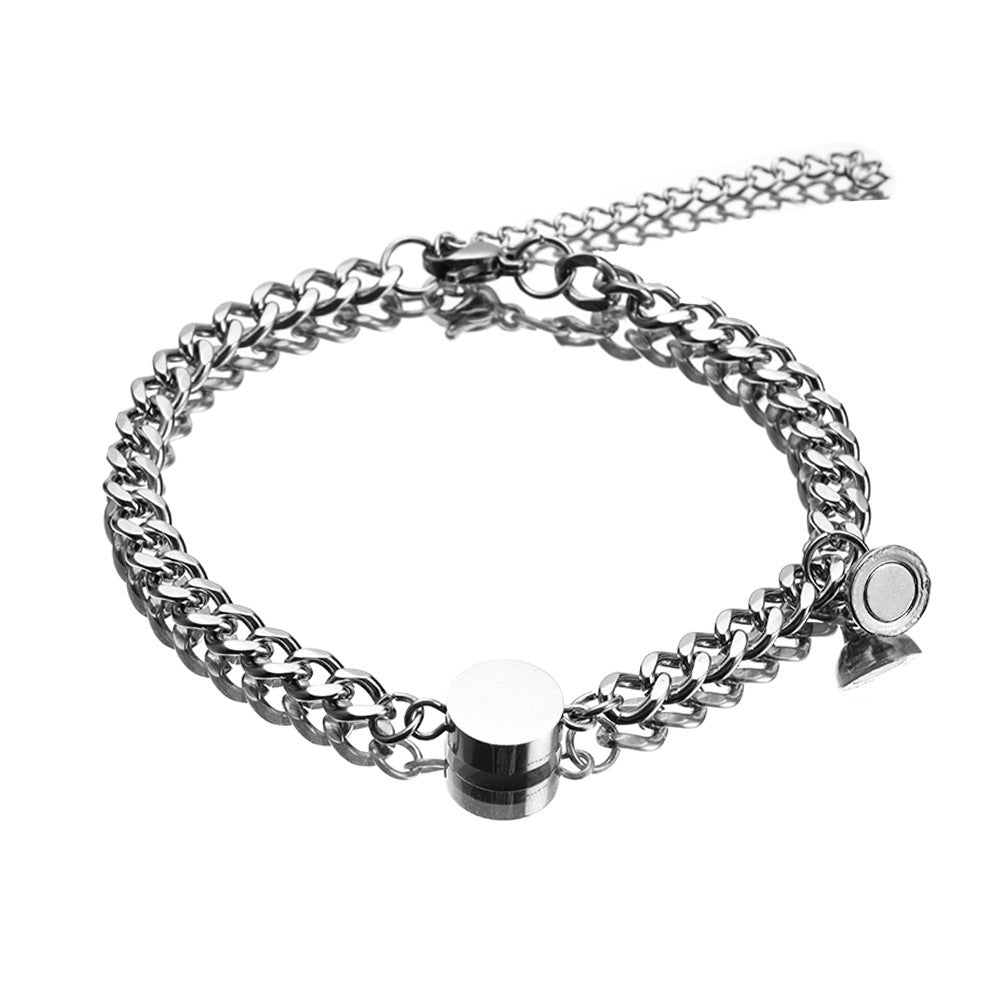English letters titanium steel magnet suction couple bracelet c410875c 8abb 4733 aa4d d90425b892ec
