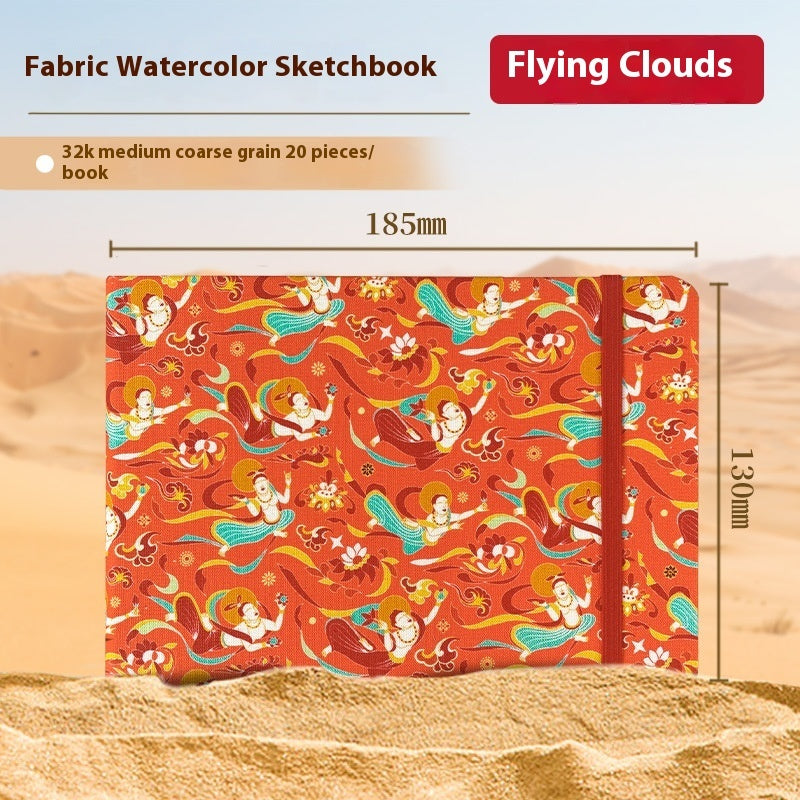 Feiluniao Watercolor Notebook Fabric Handmade Mini Portable Portable Character Sketch Hand Painted Graffiti Drawing Book - 图片 38
