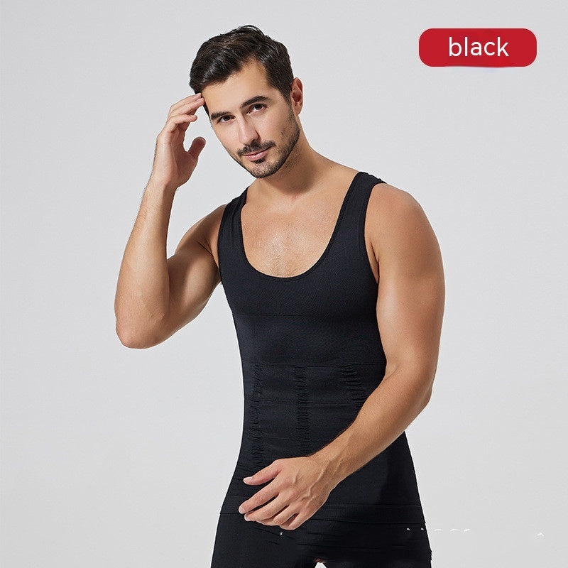 Men's Vest High Elastic Seamless Belly Contracting And Body Slimming Back Thin c434a305 b36d 46f7 9d51 5f48bb2df7be trans