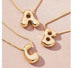 Brass Glossy Balloon English Letter Pendant Necklace c4356b81 7a8d 4424 8a26 bf6530ce6f4b