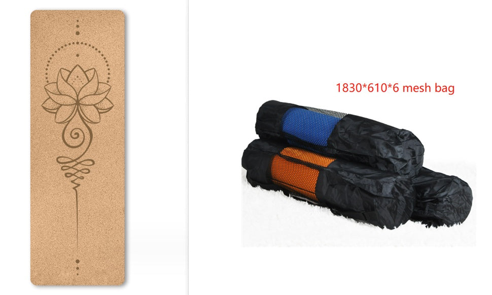Portable Cork Yoga Non-Slip Exercise Mat Composite Environmentally Friendly TPE c43ffefb 25cd 462a 8397 98dd5a23b01d