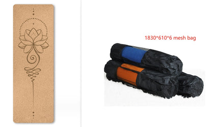 Portable Cork Yoga Non-Slip Exercise Mat Composite Environmentally Friendly TPE c43ffefb 25cd 462a 8397 98dd5a23b01d
