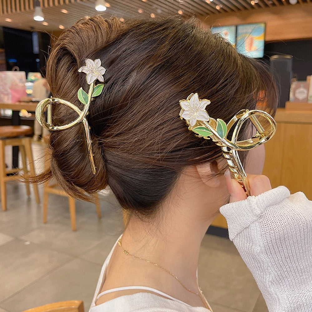 Super Fairy High-end Gardenia Flower Clip Exquisite Hair Clip c4780b3e 8ebb 4ae2 9f08 e17412a4932d