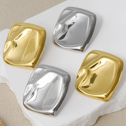 304 Stainless Steel Fashion Irregular Glazed Surface Ear Stud Women - HD Wireless Product #2