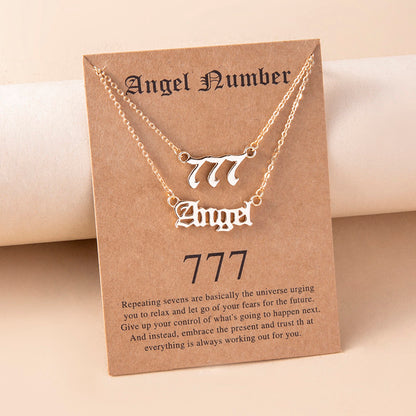 Gold Letter Angel Number 444 777 Multi-layer Chain Necklaces For Women c47b0c3d 0bee 42b7 b294 ba988e6e2d15