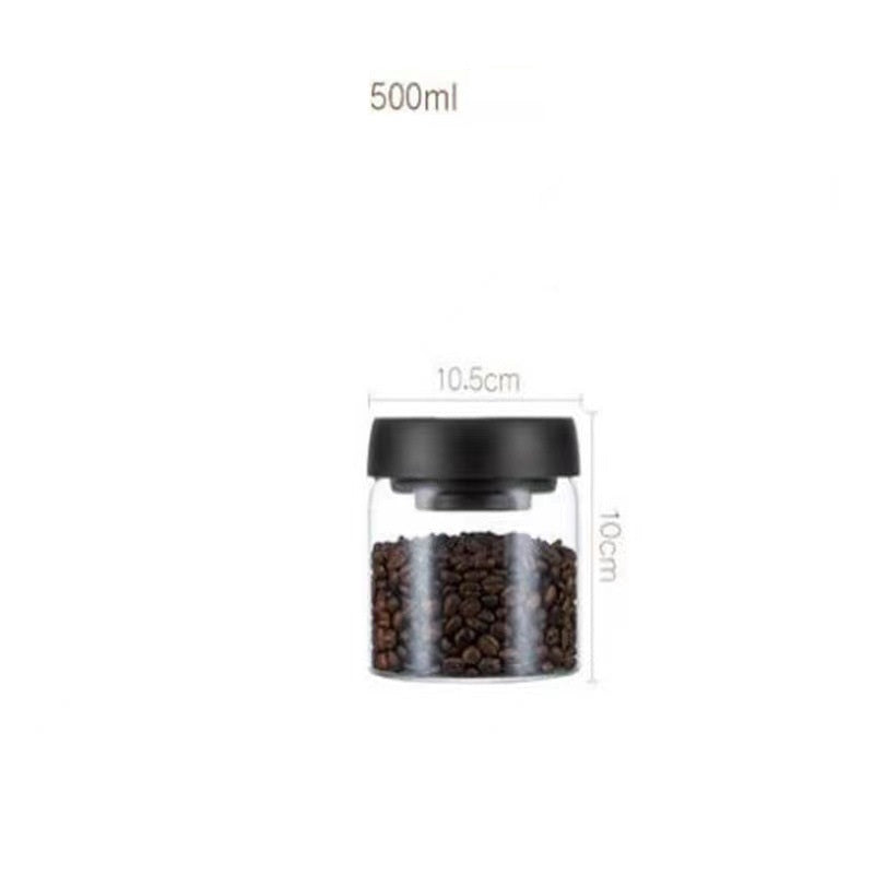 Vacuum Sealed Jug Set Black Coffee Beans Glass Airtight Canister Kitchen Food Grains Candy Keep Good Storage Jar Set Kitchen 