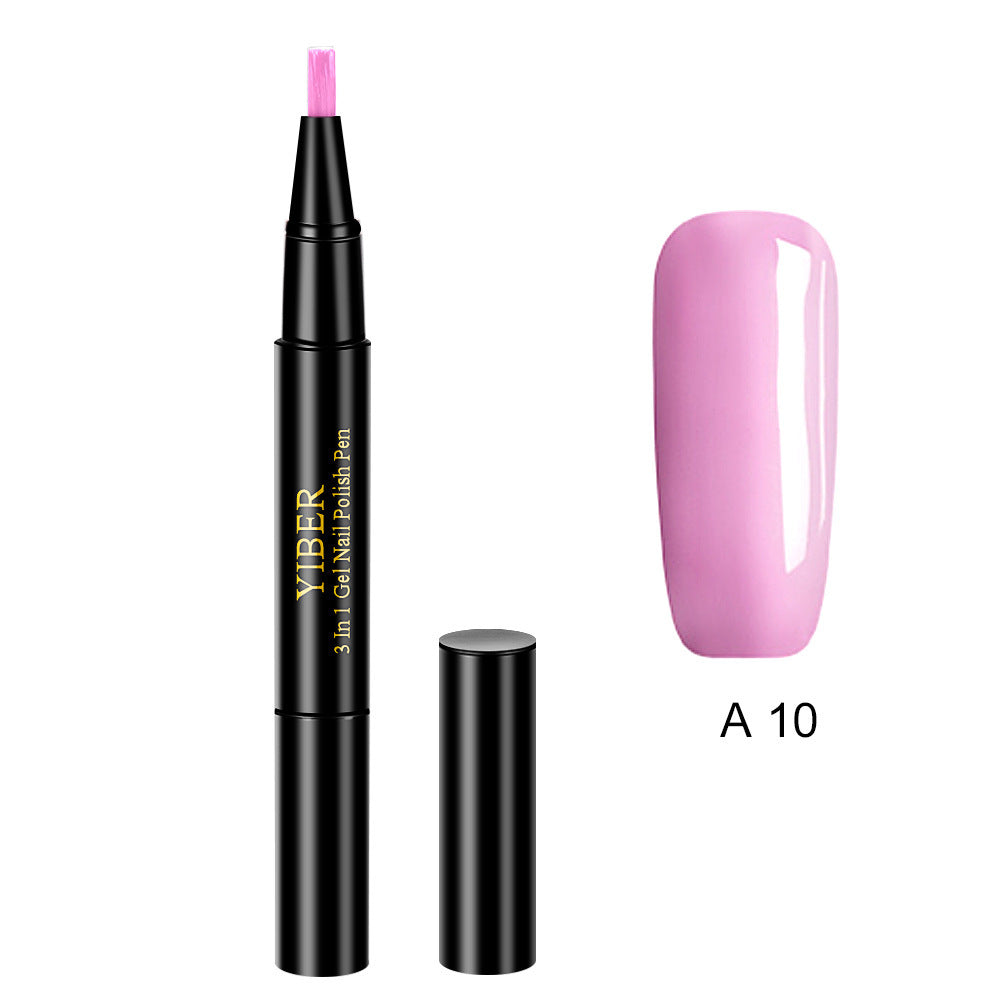 3 In 1 Gel Nail Varnish Pen Glitter One Step Nail Art Gel Polish Hybrid - HD Wireless Product #23