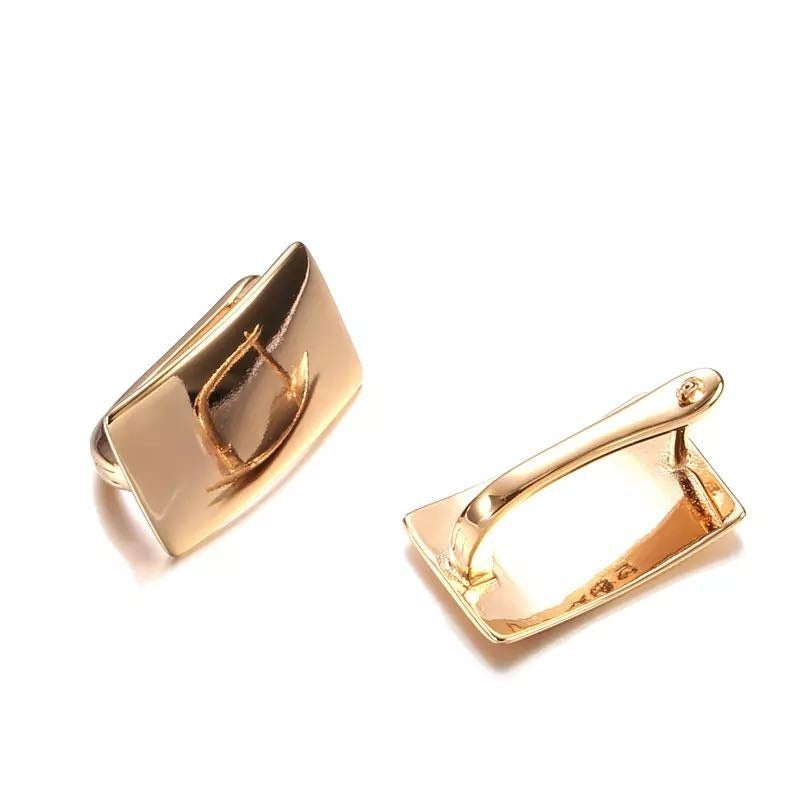 Fashion Simple 14K Gold Square Glossy Ear Clip c4c93822 1b69 40b0 89c9 c3c619944ae1