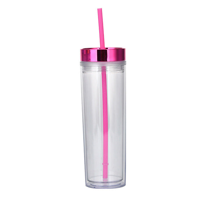 Double Layer AS Plastic Straight Body Multicolor Frosted Straw Cup c4e74132 6723 4979 a0f4 50ecd154f14b