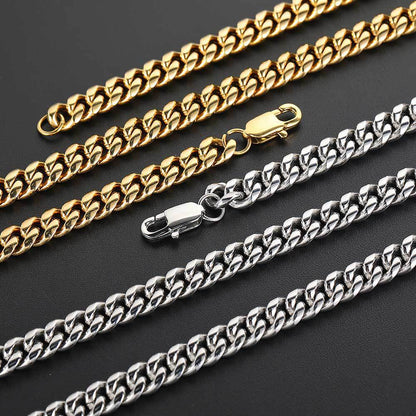 Japanese Buckle Stainless Steel Round Grinding Encrypted Cuban Bracelet c4f62174 b35f 41b9 b129 045ee54f28c7