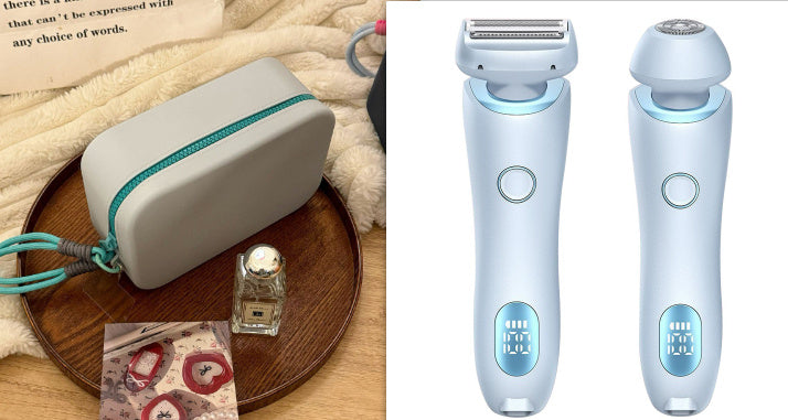 2 In 1 Hair Removal Epilator USB Rechargeable Trimmer Women Body Razor Face Leg Armpit Bikini Hand Pubic Shaver Hair Remover - HD Wireless Product #12