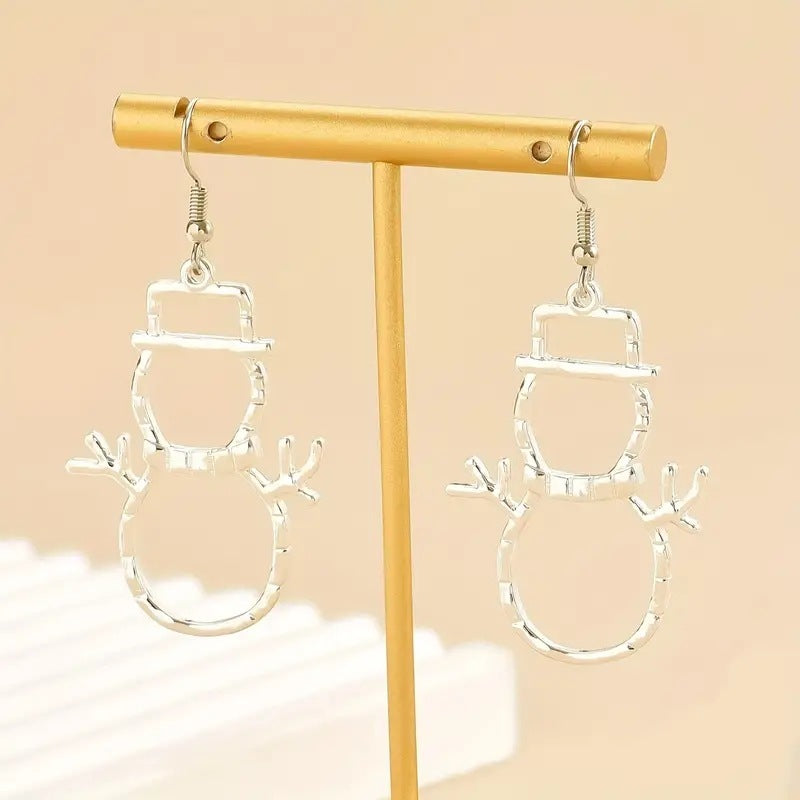 Personalized Snowman Earrings And Pendant Fashion Simple Christmas Hollow Necklace For Women Jewelry c4fa2659 28ee 48d4 8dce 