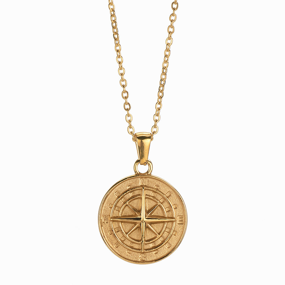 Stainless Steel Compass Circular Necklace c517b1be 05b1 4282 ad80 61edae58dd69