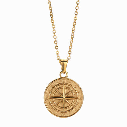 Stainless Steel Compass Circular Necklace c517b1be 05b1 4282 ad80 61edae58dd69