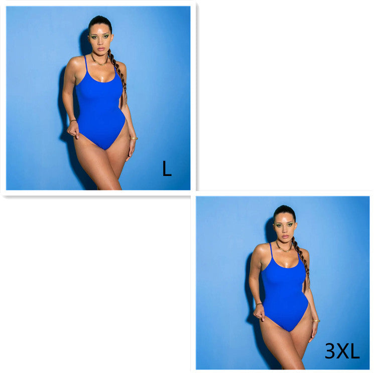 Sling Backless Tether Plus Size Solid Color Triangle One-piece Swimsuit c535e3fb 0f30 4d5a 8e7a 394054cf06a7