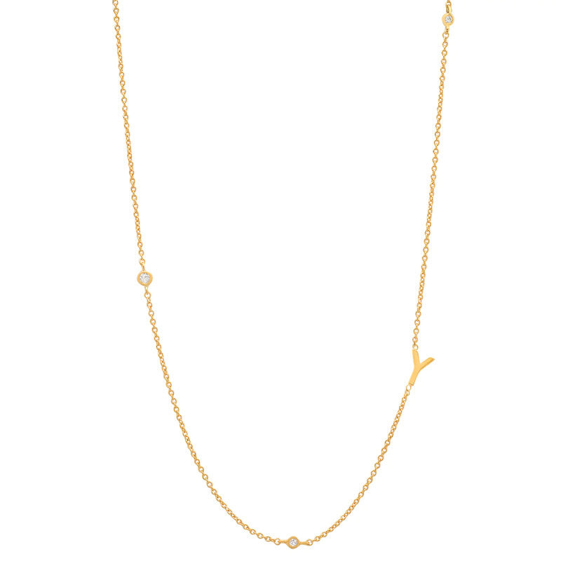 18K Gold Plated 26 Letter Stainless Steel Necklace - HD Wireless Product #26