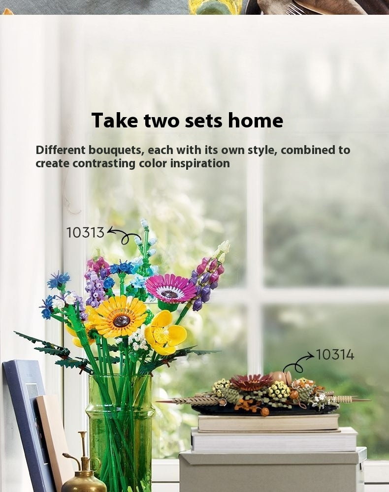 Plant Bouquet Puzzle Assembled Building Block Toys c576af45 9762 4aa0 b77b 35ffbd74c11c