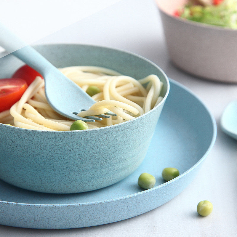 Wheat Straw Cutlery Set, Cups, Dishes, Forks, Spoons, Drop-Proof Dishes Wholesale c57912c5 4345 4265 b6f8 bfca1983fa8b
