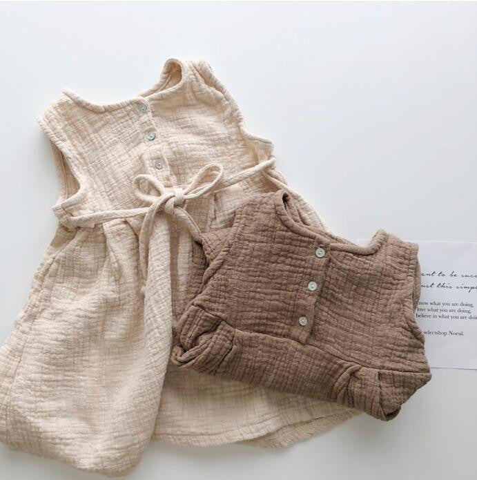 Linen Girls' Sleeveless Lace-up Waist Versatile Versatile Princess Dress c5827900 ae7d 4985 9d6d 757af0195251