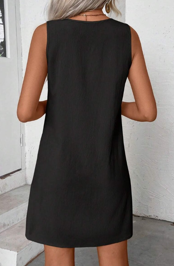 Solid Color Simple Style Women Sleeveless A-Line Dress For Daily Wear c5ad9195 4352 45c3 a277 5150ebc614c8